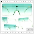 thumbnail image 2 of Oversize Rimless Shield Square Rectangle Large Sunglasses All Green, 2 of 8
