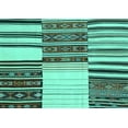 thumbnail image 1 of Ahgly Company Machine Washable Indoor Rectangle Patchwork Turquoise Blue Transitional Area Rugs, 4' x 6', 1 of 4