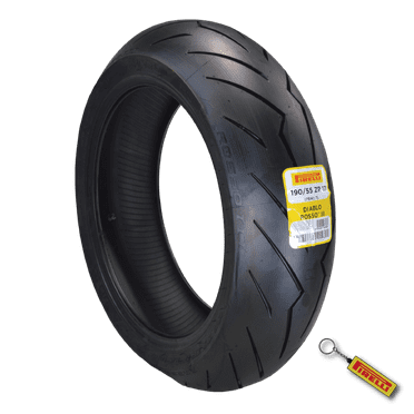 Pirelli Diablo Rosso III 190/55ZR17 75W Rear Motorcycle Tire - High Performance, Durable, & Reliable Tire for Sport/Street Bikes with Keychain
