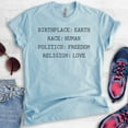 thumbnail image 2 of Birthplace Earth Race Human Politics Freedom Religion Love Shirt, Unisex Shirt, Human Rights Tee, Equality, Heather Light Blue, Medium, 2 of 6