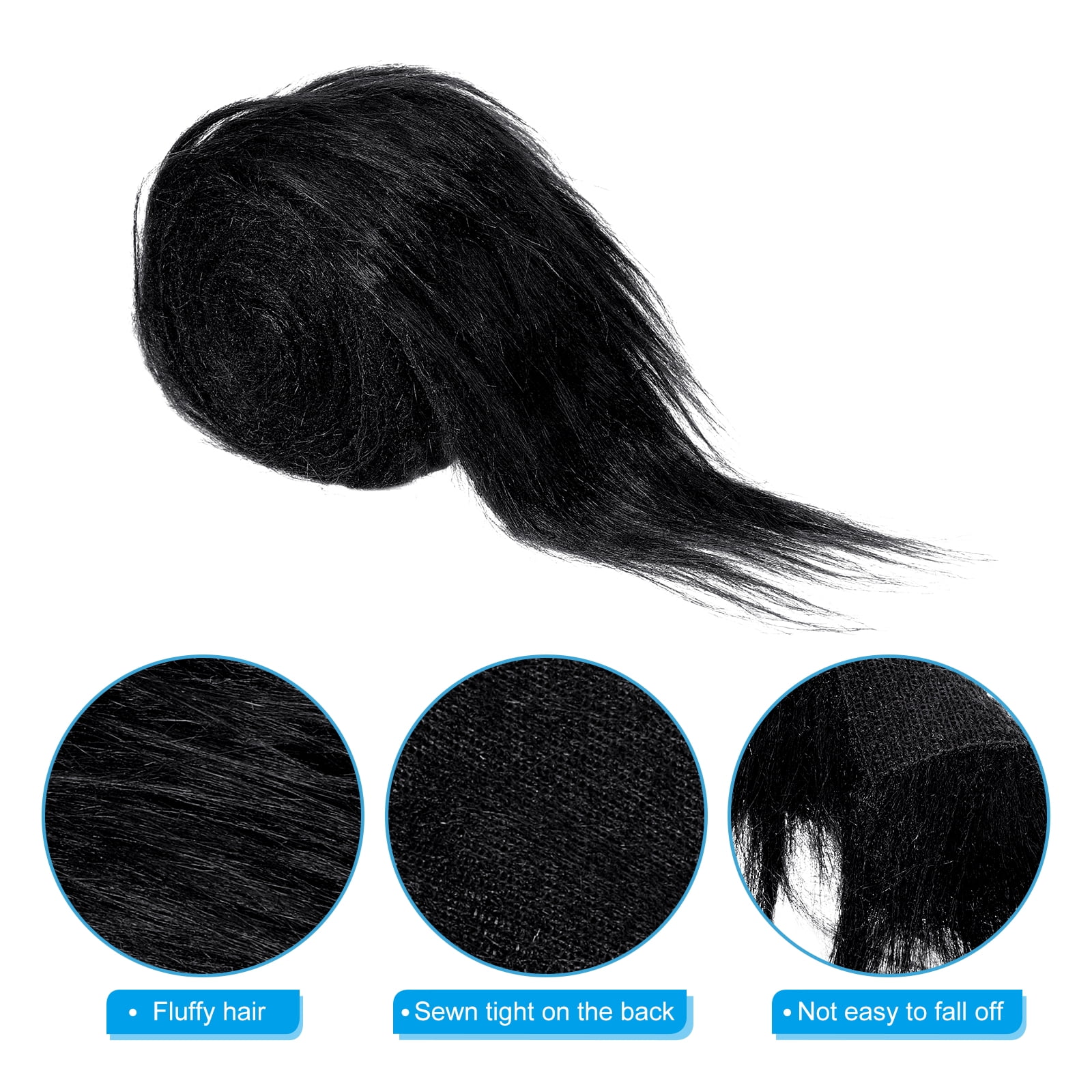 Uxcell Plush Faux Fur Fabric Precut Strips, 59" x 2" Fluffy Faux Fur Ribbon, Black 2Pack