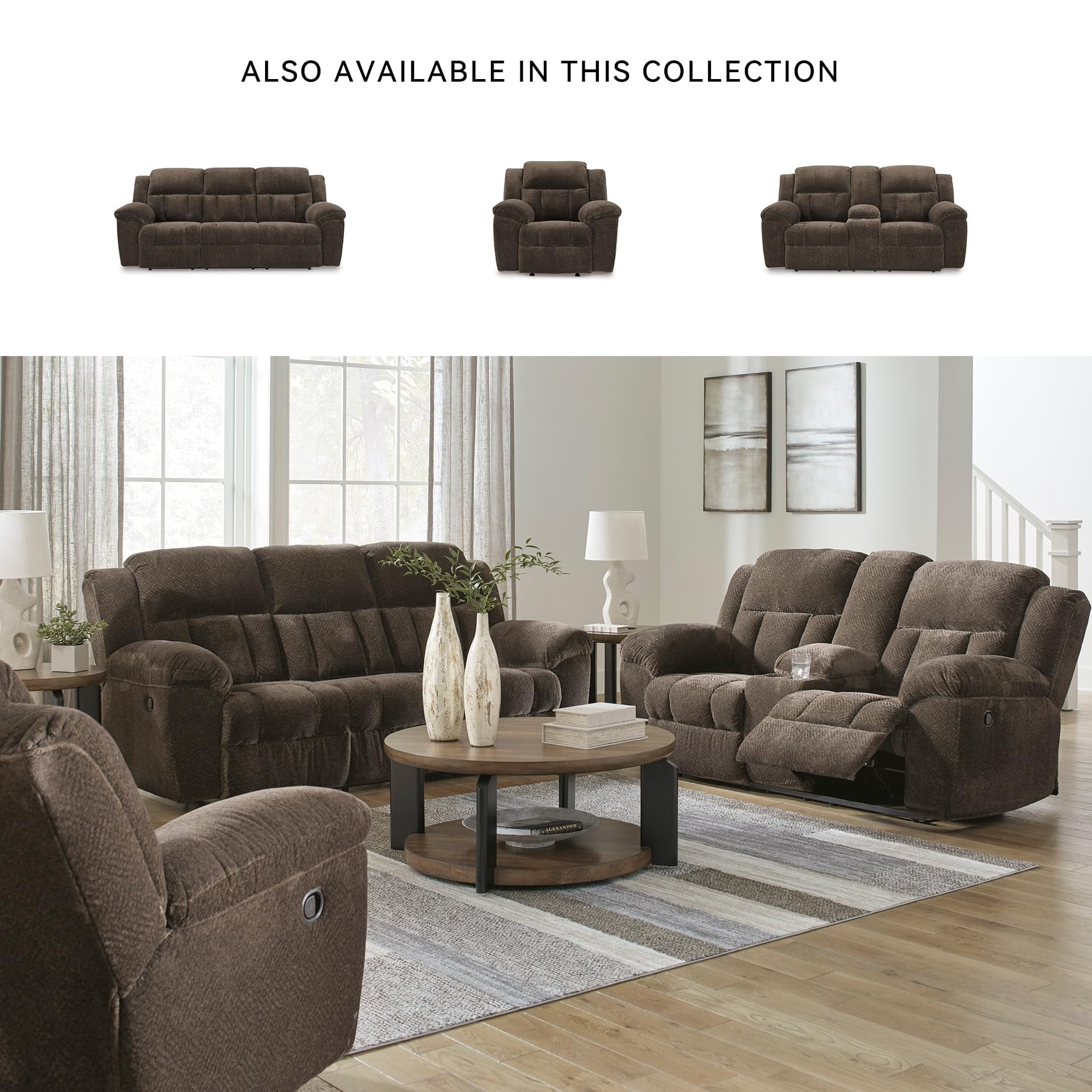 Signature Design by Ashley Furniture Frohn Chocolate Reclining Loveseat