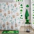 thumbnail image 5 of Shower Curtain, Vintage Green Seahorse Starfish Brown Coral Waterproof Shower Curtain Set with Hooks for Bathroom Showers,Stalls and Bathtubs,72x72In Marine Life, 5 of 9