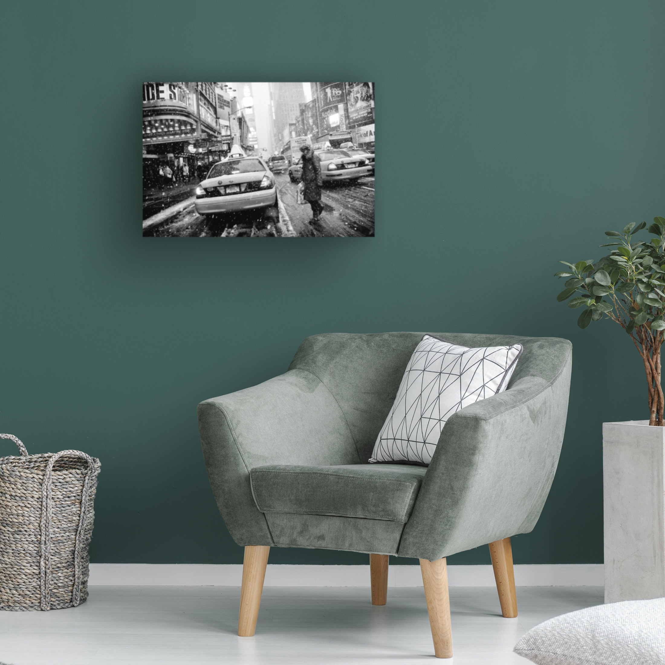 Canvas Wall Art - Martin Froyda 'New York In Blizzard' Wall Art for Living Room, Bedroom, or Office Décor by Trademark Fine Art - 47 x 30 Inches