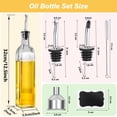 thumbnail image 2 of Juego de 2 botellas dispensadoras de aceite de oliva de vidrio, elegante vinagrera de 17oz/500ml con boquilla vertedora sin goteo, 2 of 9