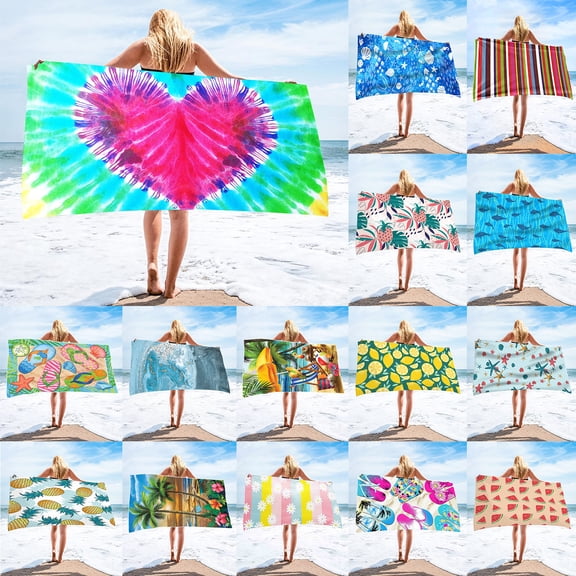 Nkmbld Pool Towels Microfiber Beach Towel Super Lightweight Colorful Sandproof Beach Blanket for Travel Swimming Pool 27.5x55.1 inch