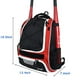 thumbnail image 2 of Wolt | Mochila béisbol juvenil - bolso equipo y accesorios béisbol, softball y T-ball, jóvenes y mujeres adultas, espacio bate, casco, guante, compartimento zapatos y gancho cerca (Rojo), 2 of 3