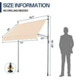 thumbnail image 3 of Tcbosik 78" x 47.2" Manual Retractable Awning, Outdoor Sunshade Shelter with Crank Handle, 78.7" -118.1" Height Adjustable Patio Door Window Awning Canopy for Backyard, Garden, Balcony, Khaki, 3 of 10