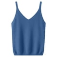 thumbnail image 4 of Women V-Neck Camisole undershirt Solid Casual Knitted Sweater Vest Blue S, 4 of 4