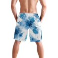 thumbnail image 3 of Men's Beach Shorts Quick Dry Shorts for Summer Pool and Casual Wear Blue Ink Pattern, 3 of 7