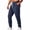 Dark Blue, variant on Rrxhxhs Cargo Pants for Men Solid Color Corduroy Drawstring Elastic Waist Loose Casual Joggers with Multi Pockets,L