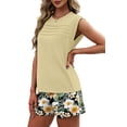 thumbnail image 4 of WIHOLL Two Piece Lounge Sets for Women Trendy Summer Clothes Pleated Tops Skort Vacation Cruise Workout Outfits, 4 of 11