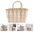 thumbnail image 4 of BRIGHTFUFU 1pc Cesta de verduras Cesta de compras tejida de plástico Cesta de mano Bolsa de playa, 4 of 7