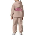 thumbnail image 4 of Gyexs Toddler Girls Clothes Size 3-4 Years Casual Hooded Jacket Bottoms, Loungewear Tracksuit Sets (Khaki, 3-4 Years), 4 of 6