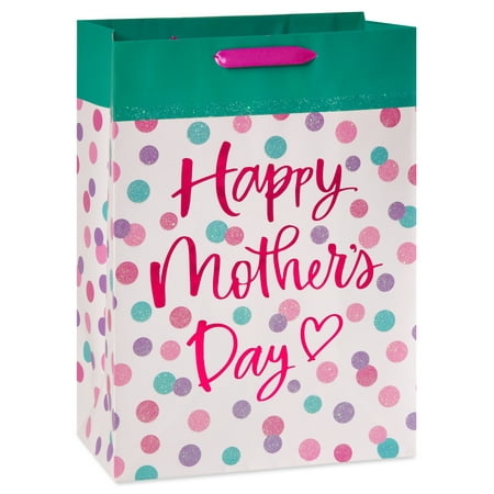 American Greetings 10" Premium Medium Gift Bag, Happy Mother's Day Polka Dots (1-count)