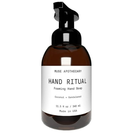 Muse Apothecary Hand Ritual Luxury Aromatherapy Foaming Soap with Coconut & Sandalwood Oil, 11.5 Oz