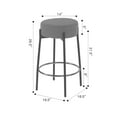 thumbnail image 4 of Set of 2 Atia Black Stained Rubberwood Bar Height Bar Stool with Low Back Fabric Seat, 4 of 8