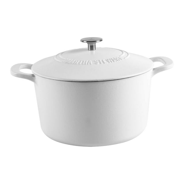 MARTHA STEWART Gatwick - Olla para horno holandesa de hierro fundido esmaltado de 7 cuartos con tapa