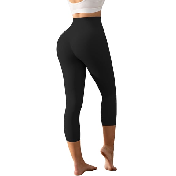 Athlemo Women's High-Waisted Tummy Control Anti-Cellulite Capri Leggings