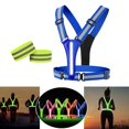 thumbnail image 4 of Chaleco reflectante Kusrkot LED impermeable con correas reflectantes para los brazos 3 modos de iluminación Azul, 4 of 8