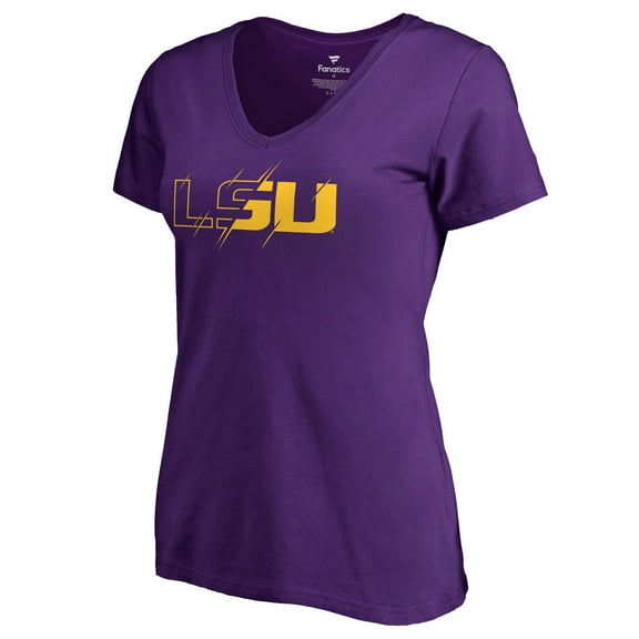 Women's Purple LSU Tigers X Ray V-Neck T-Shirt