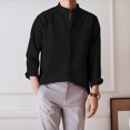 thumbnail image 5 of INCERUN Men's Long Sleeve Casual Solid Color Tops Button Down Dress Shirts, 5 of 5