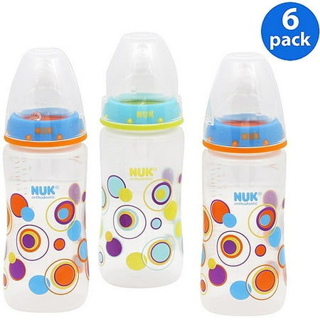 NUK/ Gerber - 10oz Bottle Gift Set, 6-pack, Blue Dots