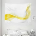 thumbnail image 1 of Yellow and White Tapestry, Smooth Lines and Waves Modern Inspired Digital Futuristic Art Inspired, Wall Hanging for Bedroom Living Room Dorm Decor, 80W X 60L Inches, Yellow White, by Ambesonne, 1 of 2