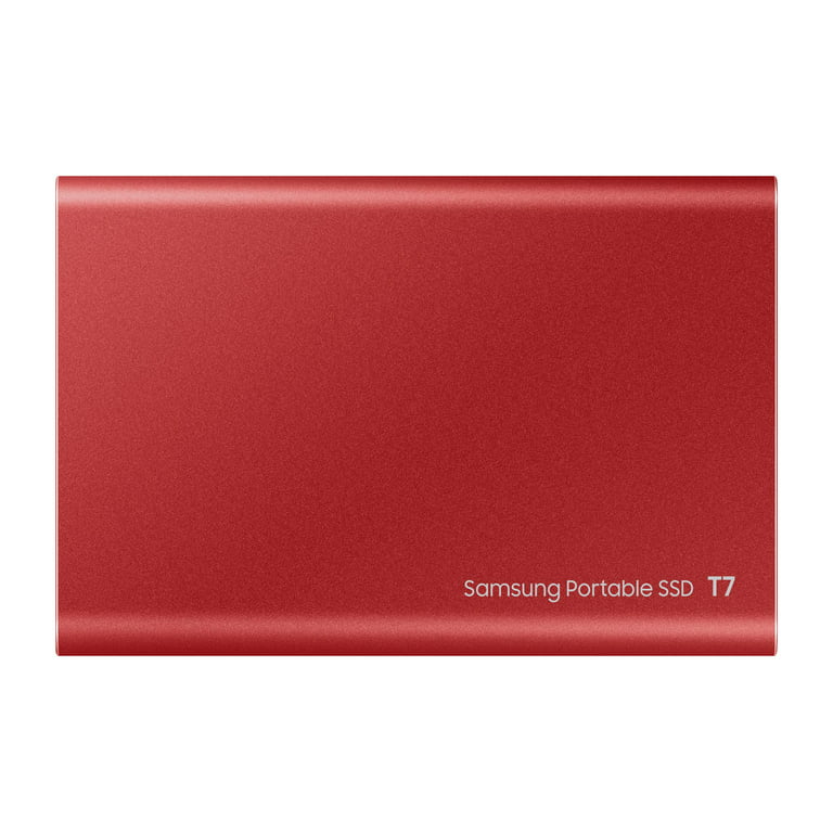 SAMSUNG T7 Portable SSD 500GB Metallic Red, Up-to 1,050MB/s, USB