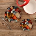 thumbnail image 2 of SKYSONIC Fall Colorful Pumpkin Harvest Pot Holders Trivets, 2 Pcs Heat Resistant Trivets, Cotton Thread Weave Mats for Hot Pads Pans Pot Bowl Teapot for Kitchen Decor, 2 of 7