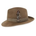 thumbnail image 6 of Belfry Crushable Dress Fedora Men's Vintage Style Hat 100% Pure Wool (Large, Pecan), 6 of 6