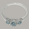 thumbnail image 6 of LBG British Made 14k White Gold Natural Aquamarine Womens Anniversary Ring - 33 size options - Size 11.5, 6 of 7