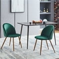 thumbnail image 1 of FurnitureR Velvet Dining Chairs Set of 2 Mid-Century Modern Style Accent Chair for Kitchen Living Room Lounge Room, Dark Green, 1 of 8