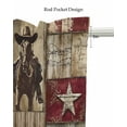 thumbnail image 5 of Texas Star Vintage Kitchen Valances for Windows Farmhouse Linen Window Valance Curtain for Living Room Window Treatment Western Cowboy Country Wooden Valance Rod Pocket Topper Drape, 42 x 12 Inch, 5 of 6