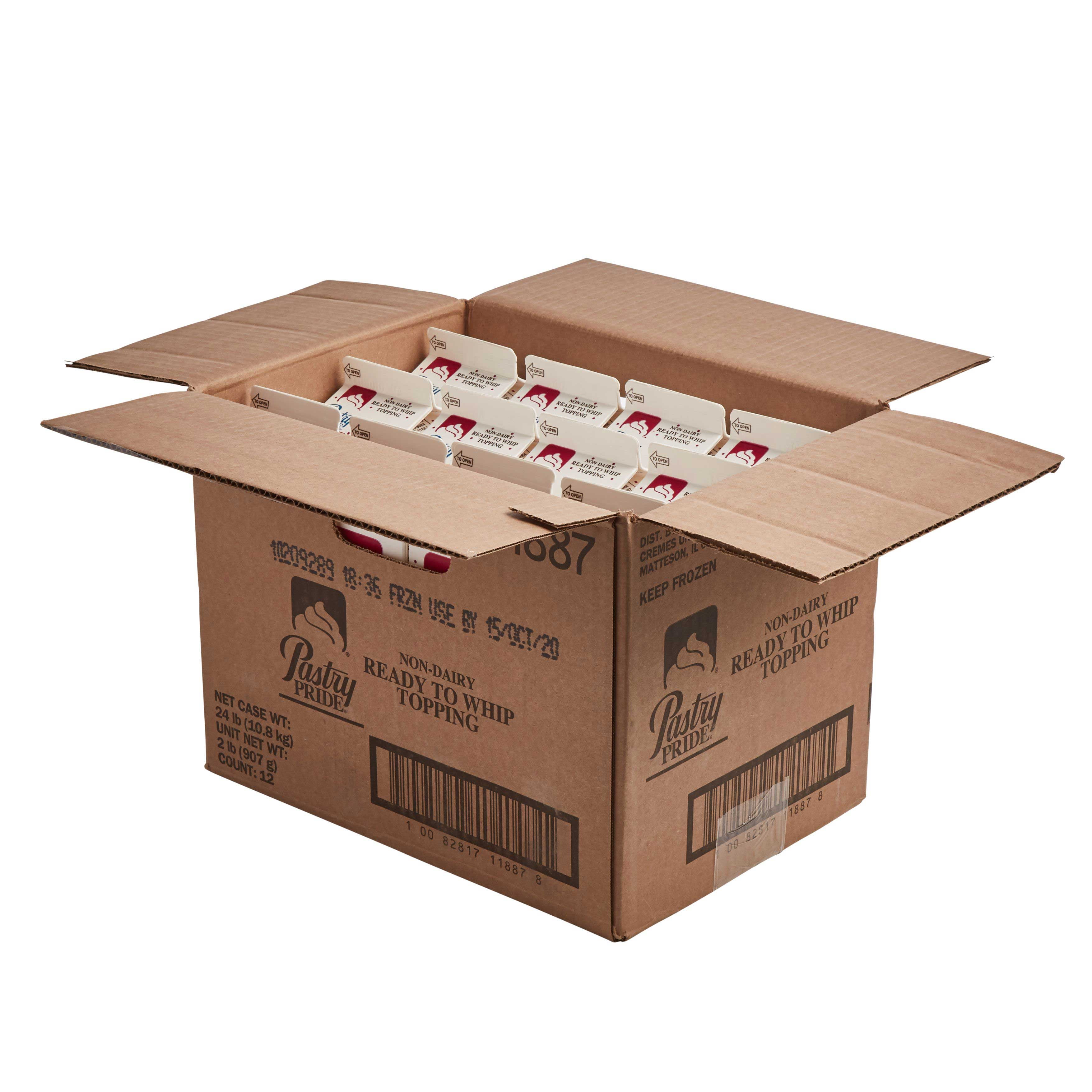 Pastry Pride Non-Dairy Ready-to-Whip Topping, 2 pound -- 12 per case.