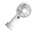 thumbnail image 2 of Ventilador portátil de mano USB recargable con batería de 5 velocidades Mini ventilador de mano silencioso con pantalla de alimentación blanco, 2 of 10