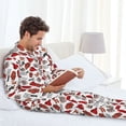 thumbnail image 6 of Fotbe Red Food Pattern Long Sleeve Pajama Set for Men,Sleepwear Set,2-piece Loungewear Set,Soft PJs Comfy Nightwear with Pockets-Large, 6 of 7