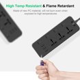 Surge Protector Power Strip Individual Switches, KOSIY Outlet Extender 2500W w/ USB Ports, Black