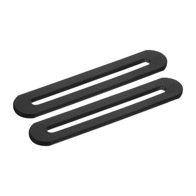 Soporte de Placa de Reparación Ajustable de 2 Pcs con Ranura, Soportes Rectos Ranurados de Acero Inoxidable de 3.54 x 0.75 Pulgadas para Muebles de Madera, Negro