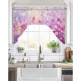 thumbnail image 2 of Pink Spring Floral Swag Valance for Windows 56'' x 36'', Summer Daisy Botanical Oil Painting Light Filtering Kitchen Curtains Valances for Bathroom/Living Room/Bedroom/Café, Rod Pocket Curtain Panel, 2 of 6