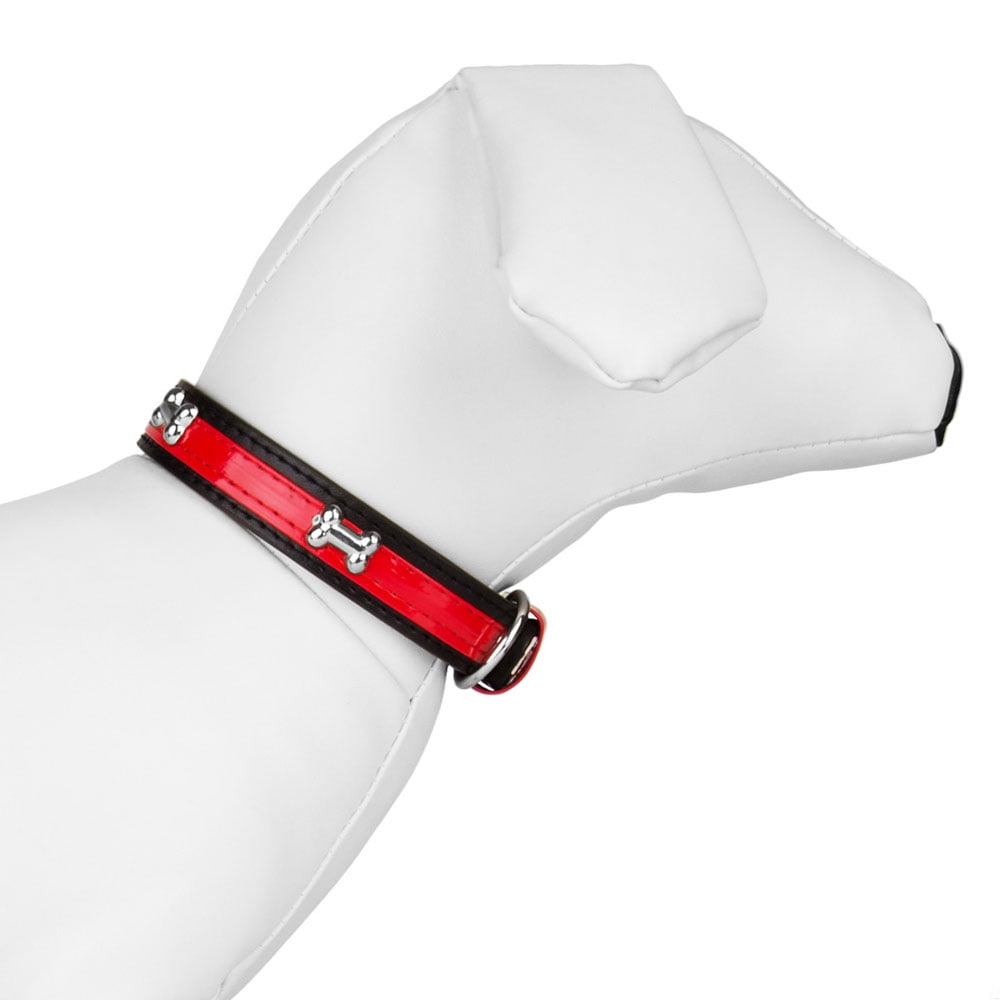 CUECUEPET Adjustable Dog Collar with Embellished Bone Bling Charms for Small to Medium Sized Dogs