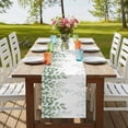 thumbnail image 4 of Table Runners 90 Inches Long Dress Scarves, Spring Emerald Green Eucalyptus Farmhouse Coffee/Dining/Kitchen Table Runner for Living Room, Botanical Leaf Country 13x90 Inch, 4 of 9