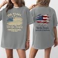 thumbnail image 2 of 250 Years We The People Semiquincentennial 1776 2026 Oversized Short Sleeve T Shirt American Flag Print Top Gray L, 2 of 5