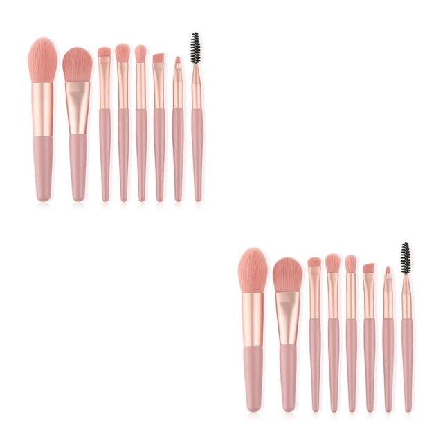 Seitruly Paquete de 8 brochas de maquillaje con mango de plástico, bolsa de almacenamiento, base en polvo, juego de brochas, herramientas profesionales Type2 NO2 Seitruly CBP190959