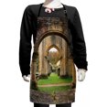 thumbnail image 1 of Antique Kids Apron, Autumn View on the Ruins of Famous Medieval Century in Belgium, Boys Girls Apron Bib with Adjustable Ties for Cooking Baking Painting, Sand Brown and Green, by Ambesonne, 1 of 2