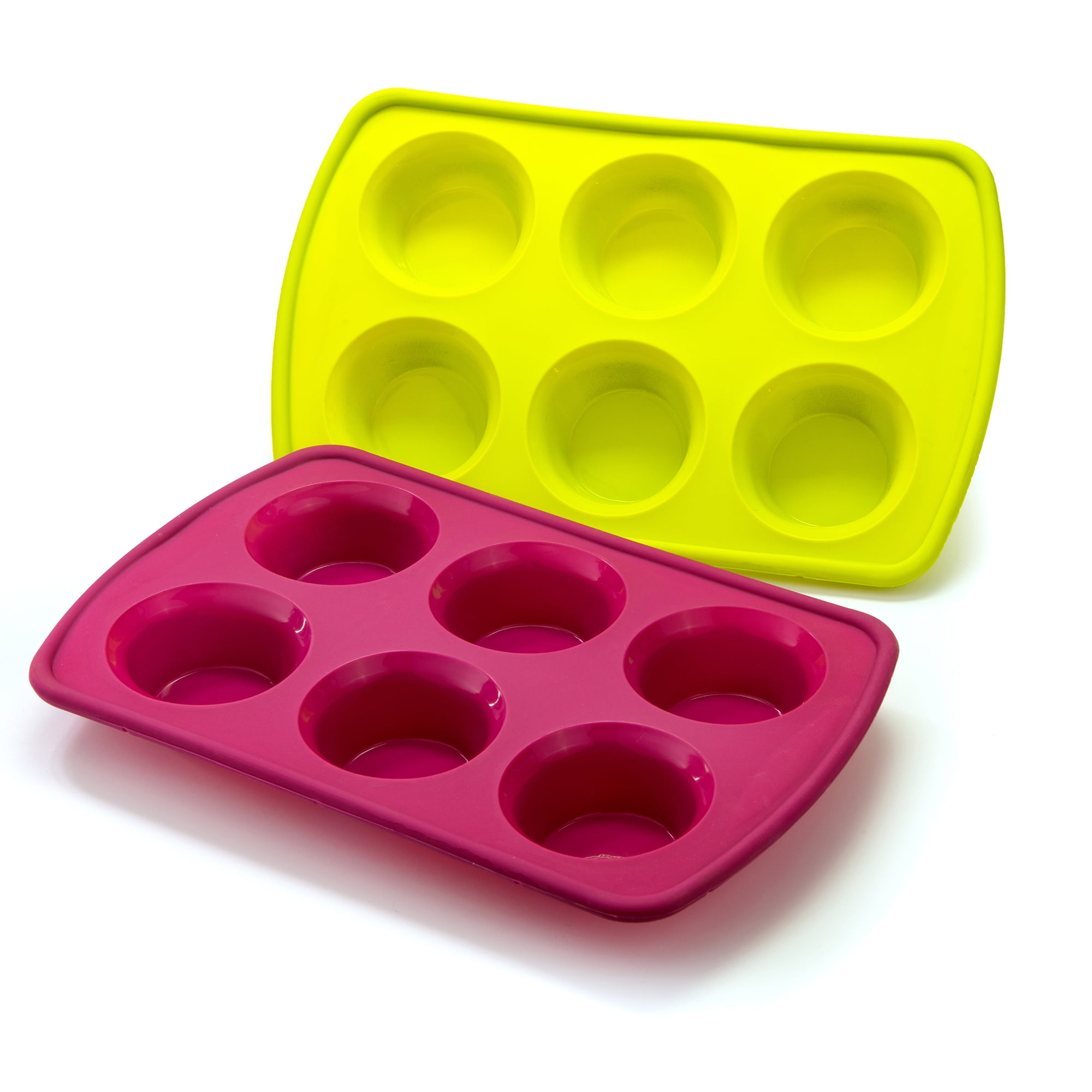 Elbee Baking Non Stick Durable 6 Cup Silicone Cupcake and Muffin Pan