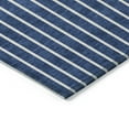 thumbnail image 4 of 8' X 10' Navy Blue And Gray Striped Washable Indoor Outdoor Area Rug, 4 of 5