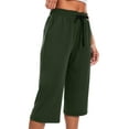 thumbnail image 4 of Cadmus Women's 15'' Long Bermuda Shorts Below The Knee Capri Sweatpants Loose Comfy Athletic Shorts with Pockets,Olive Green,XX-Large, 4 of 6