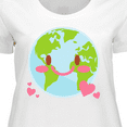 thumbnail image 4 of Inktastic Happy Earth Day with Hearts Women's Plus Size T-Shirt, 4 of 5