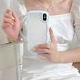 thumbnail image 2 of Wave Frame Clear Case for iPhone X/XS, Curly Clear Phone Case, Cute Wavy Phone Case for Girl Slim Fit Shockproof Phone Cover Bumper Soft Pretty Case for Women - Baby Blue, 2 of 10
